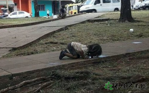 小女孩跪地舔水喝 人体缺水有什么危害